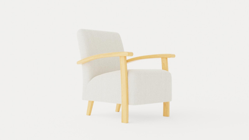 Tennessee armchair oiled oak 3D Model .c4d .max .obj .3ds .fbx .stl .blend