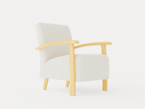 Tennessee armchair oiled oak 3D Model