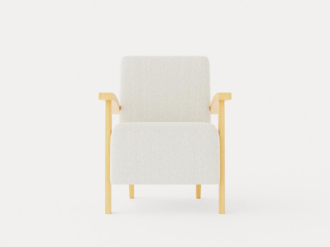 Tennessee armchair oiled oak 3D Model