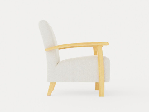 Tennessee armchair oiled oak 3D Model