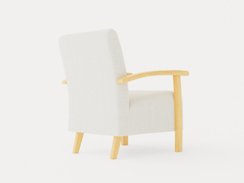 Tennessee armchair oiled oak 3D Model