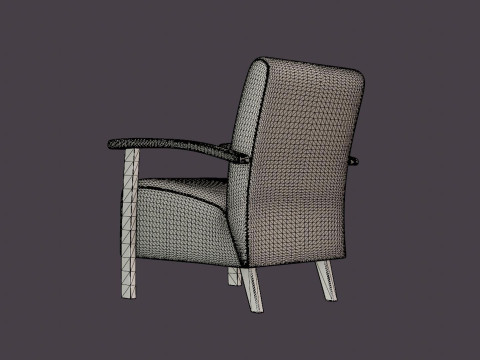 Tennessee armchair oiled oak 3D Model