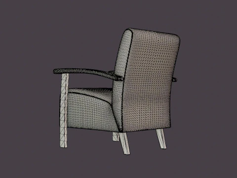 Tennessee armchair oiled oak 3D Model
