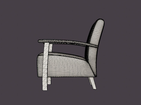 Tennessee armchair oiled oak 3D Model