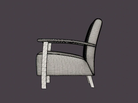 Tennessee armchair oiled oak 3D Model
