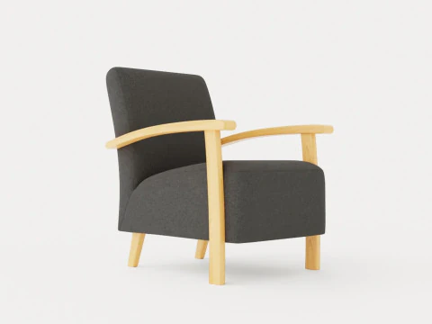 टेनेसी आर्मचेयर तेल से सना हुआ ओक 3D मॉडल