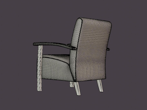 Tennessee armchair oiled oak 3D 模型