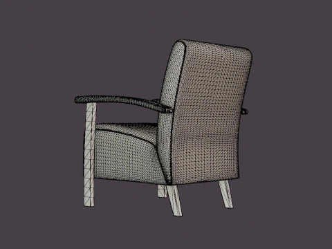 Poltrona Tennessee carvalho oleado Modelo 3D