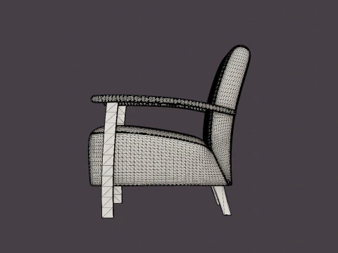 Poltrona Tennessee carvalho oleado Modelo 3D