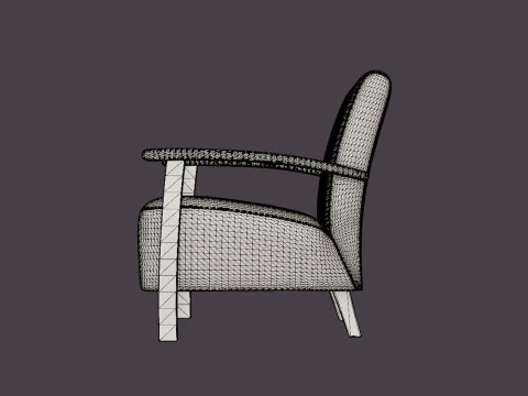 Poltrona Tennessee carvalho oleado Modelo 3D