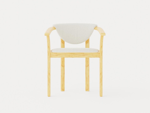 Aden dining chair oiled oak 3D Model