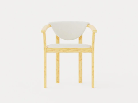 Aden eetkamerstoel geolied eikenhout 3D Model