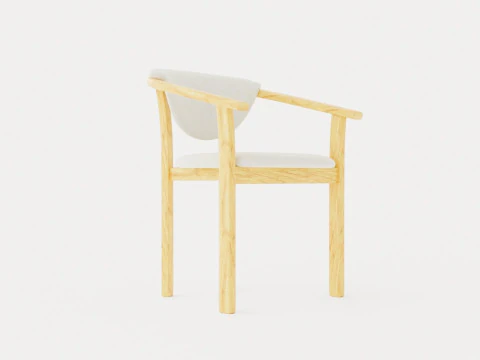 Aden dining chair oiled oak 3D Model