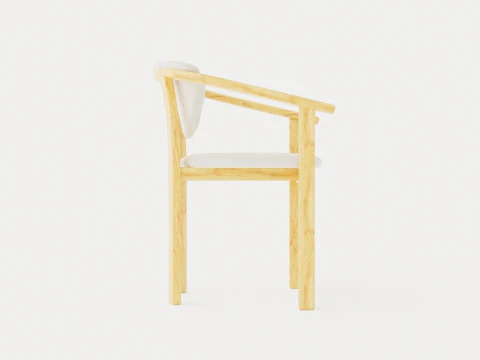 Aden dining chair oiled oak 3D Model