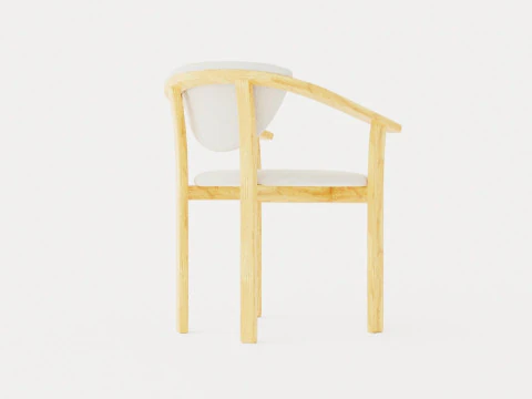 Aden dining chair oiled oak 3D Model