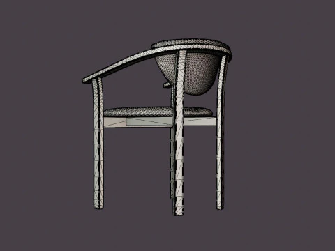 Aden dining chair oiled oak 3D Model