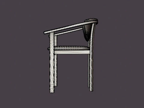 Aden dining chair oiled oak 3D Model