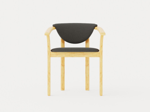 Aden dining chair oiled oak 3D Model