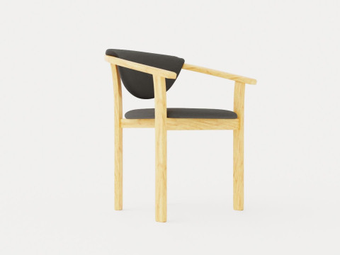 Aden dining chair oiled oak 3D Model