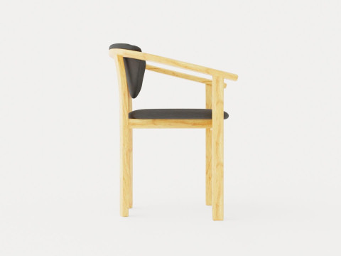 Aden dining chair oiled oak 3D Model
