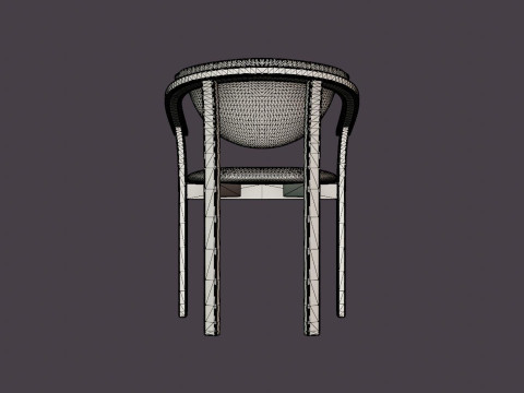 Aden dining chair oiled oak 3D Model