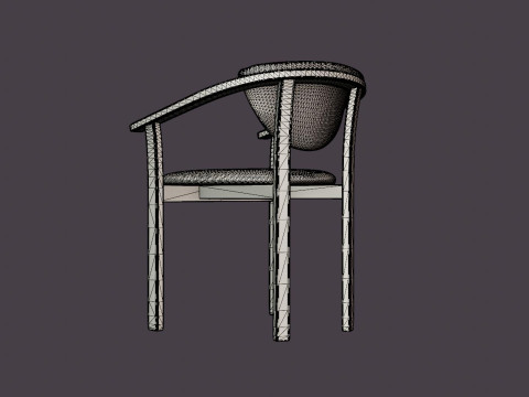 Aden dining chair oiled oak 3D Model
