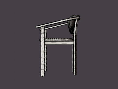 Aden dining chair oiled oak 3D Model