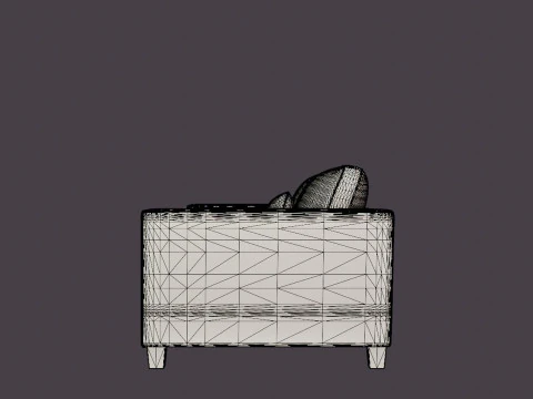 Nevada 3-seater sofa 3D Model