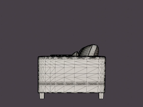 Nevada 3-seater sofa 3D Model