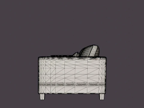 Nevada 3-seater sofa 3D Model