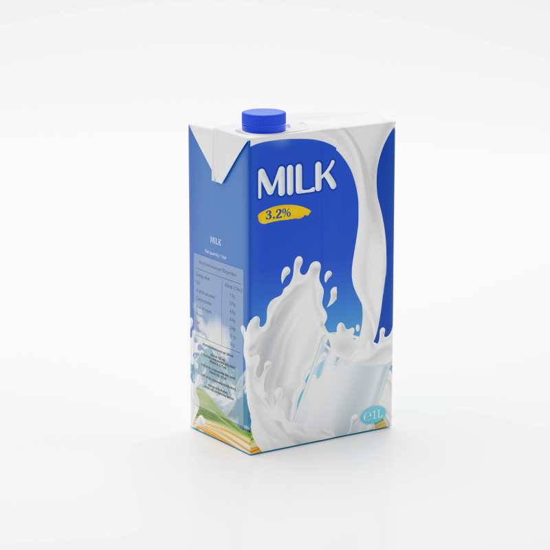 Milk Box cardboard with texture and UV map 3D Модель .c4d .max .obj .3ds .fbx .stl .blend 