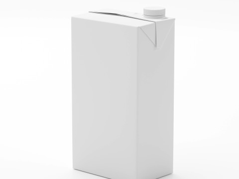 Milk Box cardboard with texture and UV map 3D Модель