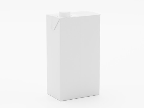 Milk Box cardboard with texture and UV map 3D Модель