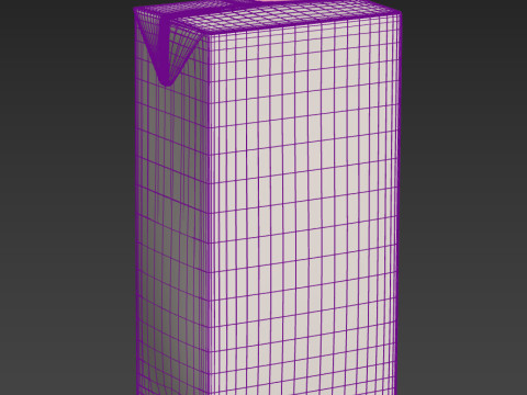 Milk Box cardboard with texture and UV map 3D Модель