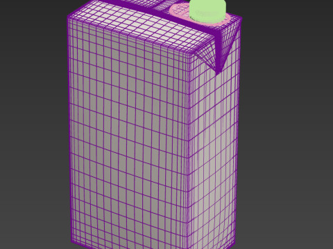 Milk Box cardboard with texture and UV map 3D Модель