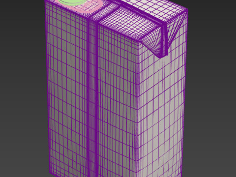Milk Box cardboard with texture and UV map 3D Модель