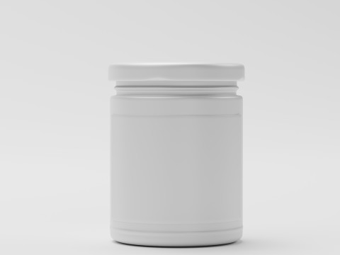 Glass Jar with UV unvrapped label Modèle 3D