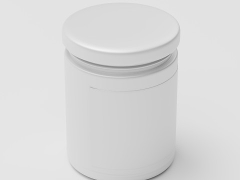 Glass Jar with UV unvrapped label Modèle 3D