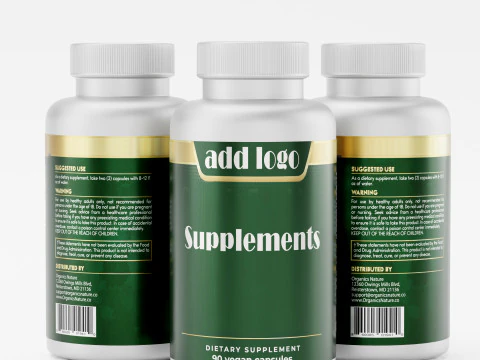 Modelo de garrafa de suplemento 3d - modelo de alto pol&iacute;gono Modelo 3D