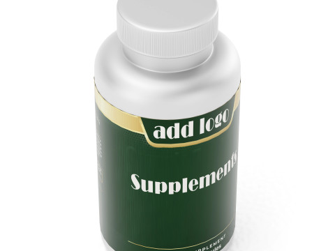Supplement bottle model 3d - high polygon model Modelo 3D