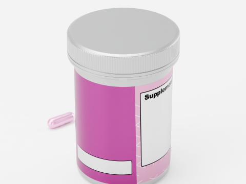 High-Quality 3D Pill Container Model and pill model Modelo 3D