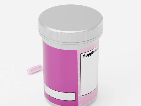 High-Quality 3D Pill Container Model and pill model 3D Model