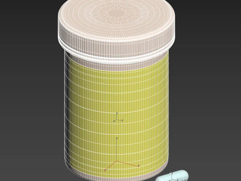 High-Quality 3D Pill Container Model and pill model 3D Model