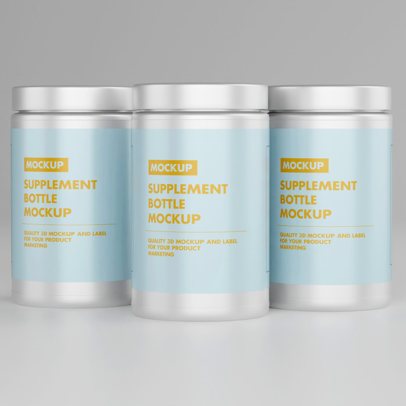 High-Quality 3D Supplements Jar Model 3D 模型 .c4d .max .obj .3ds .fbx .stl .blend