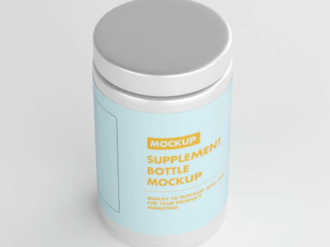 High-Quality 3D Supplements Jar Model 3D Model
