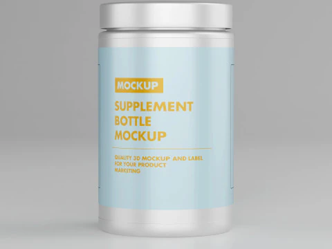 High-Quality 3D Supplements Jar Model 3D Model