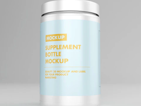 High-Quality 3D Supplements Jar Model 3D Model