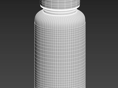 High-Quality 3D Supplement Bottle with Label Model 3D Model