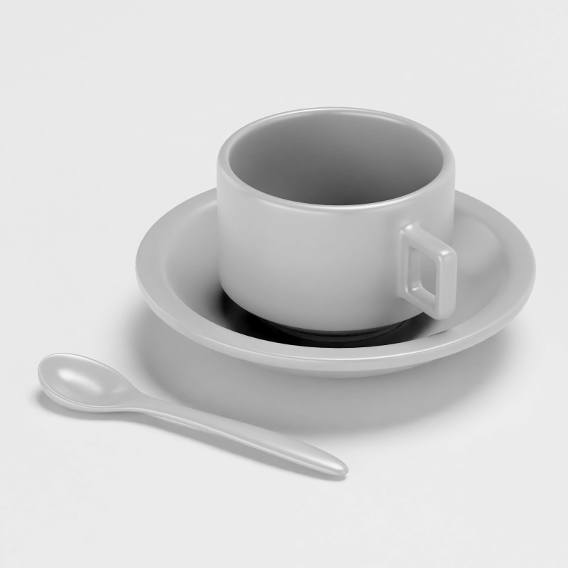 Title High-Detail of an Espresso Cup and Saucer Description This highly detailed 3D mode Modelo 3D .c4d .max .obj .3ds .fbx .stl .blend