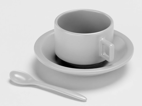 Title High-Detail of an Espresso Cup and Saucer Description This highly detailed 3D mode 3D Модель